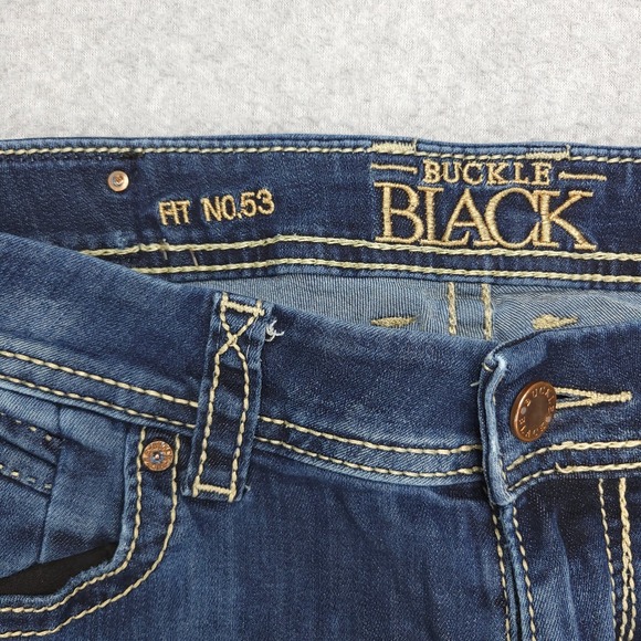 Buckle Black Fit No 53 Jeans Women's 30x34 Ankle Skinny Stretch Blue Denim - Picture 3 of 14